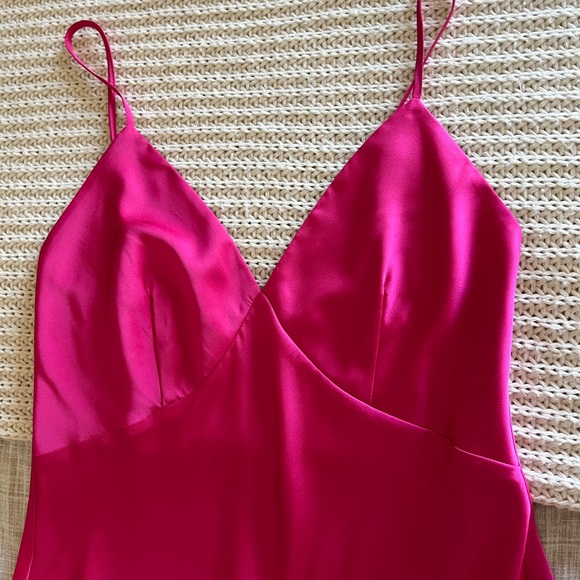 Pink Satin Maxi Dress - Picture 2 of 4